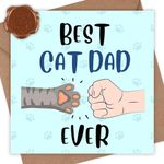 CCAMSSELY Fathers Day Card from Cat - Cute Happy Father's Day Card for Cat Dad - 6x6 inch