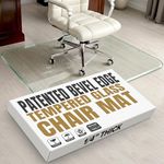 Office Chair Mat for Carpet & Hardwood Floors - 36x46 Tempered Glass Chair Mat with Beveled Edge, Heavy-Duty 1,000 lb Capacity, Smooth Glide Floor Protector by Clearly Innovative