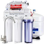 iSpring RCC7AK-UV 7 Stage Under Sink Reverse Osmosis Drinking Water Filtration System with Alkaline Remineralization Filter and UV Sterilizer, 75 GPD