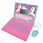 Lexibook, Unicorn, Educational and Bilingual Laptop French/English, Toy for Children with 124 Activities to Learn Mathematics, Dactylography, Logic, Clock Reading, Games and Music, Pink, JC598UNIi1LXB