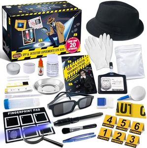 UNGLINGA Kids Spy Kit Detective Set Over 20 Activities - Fingerprint Toys Gifts for 4 5 6 7 8 9 10 11 12 Years Old Boys Girls Science Experiments