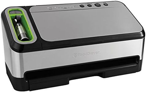 FoodSaver Vacuum Sealer with Starter Kit | 2-in-1 Vacuum Sealer Machine with Handheld Sealer, Bags and Roll | Stainless Steel | V4825