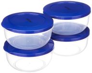 Amazon Brand - Solimo Polypropylene Nestable Round Container 600 Ml Set Of 4, Blue