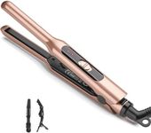 Mini Hair Straightener, Ceramic Mini Straighteners for Short Hair, Bangs, Pencil Straighteners Travel Hair Curler Tool Dual Voltage