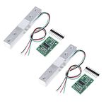 2 Sets Load Cell Weighing Sensor Portable Electronic Kitchen Scale + HX711 AD Weighit Amplifier Module Pressure Sensor for Arduino (2, 10kg)