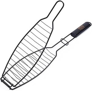 Fish Grill Basket - Fish Grilling Rack for Grill - Fish & Veggie Grill Basket - BBQ Grill Basket for Fish, Bread, Vegetables, Chicken, Shrimp - Outdoor Fish Roaster - Grill Cooking Accessories