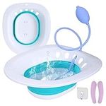 Sitz Bath for Hemorrhoids, Sitz Bath for Postpartum Care, Foldable Sitz Bath for Toilet Seat, Postpartum Essentials, Hemorrhoid Treatment, with Hook and Toilet Seat Cushion