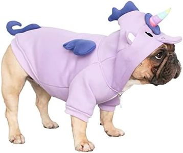 iChoue I am a French Bulldog Unicorn Dog Halloween Costumes Clothes Sweater Cute Funny for Small Dogs Cold Weather Winter Coats Hoodies Frenchie English Pug Pitbull Corgi Puppy - Purple/Medium