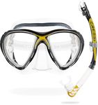 Cressi Big Eyes Evolution Plus Kappa Ultra Dry Combo Diving Set (Made in Italy), Clear/Yellow