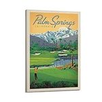 ROOKE Vintage Trave Poster Palm Springs Golf Poster Decorative Painting Canvas Wall Posters And Art Picture Print Modern Family Bedroom Decor Posters 24x36inch(60x90cm)