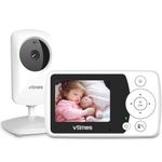 VTimes Baby Monitor with Camera and Audio, Video Baby Monitor No WiFi Night Vision, 2.4" Screen Portable Baby Camera VOX Mode Pan-Tilt-Zoom Alarm and 1000ft Range, Ideal for Gifts