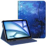 Fintie Case for iPad Air 11-inch M2 (2024), iPad Air 5th Generation (2022) / iPad Air 4th Gen (2020) 10.9 Inch, Multi-Angle Viewing Protective Cover with Pencil Holder & Pocket, Starry Sky