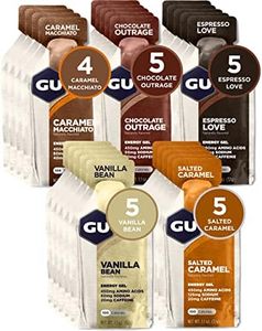 GU Energy Original Sports Nutrition Energy Gel, Vegan, Gluten-Free, Kosher, and Dairy-Free On-the-Go Energy for Any Workout, 24-Count, Assorted Indulgent Flavors