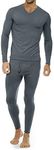 Thermajohn Long Johns Thermal Underwear for Men V Neck Fleece Lined Base Layer Set for Cold Weather (Charcoal, Large)