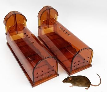 Vavilente 2 Piece Humane Mouse Trap, Live Mouse Traps Catch and Release,No Kill Mouse Traps Indoor,Safe Around Children and Pets,Reusable Mice Trap Catcher for House & Outdoors (Brown)