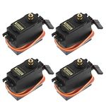 RGBZONE 4PCS Servo Motor MG995 Control Angle180 Metal Gear Servo 20KG Digital High Speed Torque Servo Motor for Smart Car Robot Boat RC Helicopter