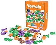 Junior Learning Vowels Print Rainbow Set of 28, White, 1.96 H x 5.91 L x 7.8 W (JL602)