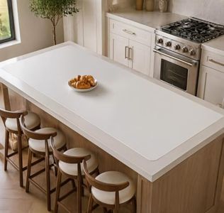 120''x24''(305cmx60cm) Extra Large Silicone Mat for Kitchen Counter, Non-Slip Heat Resistant Countertop Protector, Waterproof Durable Kitchen Mat for Countertops, Semitransparent