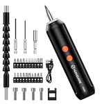 Nuovoware 5V Electric Precision Screwdriver Set, Rechargable Cordless Screwdriver 20 Magnetic Bits, LED Light Sockets Hex Shaft Drill Bits, Portable Repair Tool Set for Furnitures Phone Camera Laptop