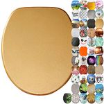 Sanilo Soft Close Toilet Seat, Wide Choice of New Toilet Seats, Stable Hinges, Easy to Mount (Glittering Gold)