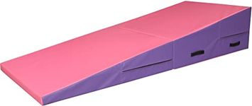 PRISP Folding Incline Gym Mat - 71 x 30 x 14 in Wedge Gymnastics Tumbling Mat for Kids