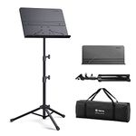 Vekkia Sheet Music Stand-Professional Portable Music Stand with Carrying Bag,Folding Adjustable Music Holder,Super Sturdy suitable for Instrumental Performance & Band & Travel