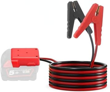 Beleeb Jumper Cables with Adapter for Milwaukee M18 18V Batteries, 8AWG 6.56FT Jump Starter Auto Booster Cable for Jump Starting Car Using Tool Battery