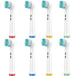 OddeKey Toothbrush Head Compatible with Braun Oral B Pro 300, Pro 500, Pro 1000, Vitality, Genius X, Smart 2000 Series, Precision tete de brosse a dent for Oral B Electric Toothbrush, White, 8 Count