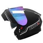 Zorax ZOR-838 Matt Black/White S (55-56cm) Motorbike Helmet + Extra Iridium Visor - Modular Flip up Front Motorcycle Helmet