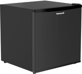 Honeywell Mini Compact Freezer Countertop, 1.1 Cubic Feet, Single Door Upright Freezer with Reversible Door, Removable Shelves, for Home, Dorms, Apartment, Office- Black