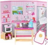 Adora Amazon Exclusive Amazing World Premium Quality Love to Bake Wooden Play Set with 20 Pieces Doll Accessories, Perfect Gift for Ages 6+