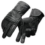 Milwaukee Leather SH451 Men's Black Leather Gauntlet Racing Motorcycle Hand Gloves with Wrist and Knuckle Padding Protection - X-Large