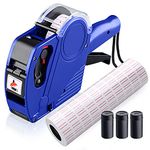 MX5500 8 Digits Price Tag Gun, Price Gun Kit with 3 Ink Refill Pricing Gun, Premium Label Gun Label Maker Pricing for Office Retail Shop Grocery Store Organization Marking (Blue)