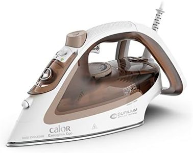 Calor Easygliss Eco Fer à repasser, 2800 W, Débit vapeur 50 g/min, Fonction Pressing 240 g/min, Jusqu'à 30 % d'économie d'énergie, Semelle Durilium Airglide, Fabriqué en France, Argile FV5780C0