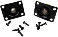 Musiclily 1/4" Square Mono Guitar Jack Socket Output Jack Plate for Les Paul Electric Guitar Bass, Black(Pack of 2)