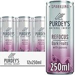 Purdey's Natural Energy Refocus Dark Fruits with Guarana, 250 ml (Pack of 12)