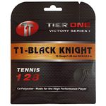 Tier One Sports Black Knight - Perfectly Balanced Co-Poly Tennis String for The High Performance Player (Set-Black, 16 Gauge (1.28 mm) 12.2 m/ 40 ft)