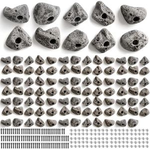 100 Large Rock Climbing Holds with Hardware for Rock Wall Grips Made in USA