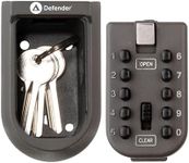 Defender Compact Key Safe - Mini Wall Mounted Outdoor Push Button Key Lock Box - Secure Key Storage with Fixings Included for Home, Office & Airbnb