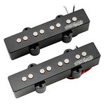 Wilkinson WOJB Vari Gauss Ceramic 4-String Jazz Bass Pickups Set for JB Style Electric Bass, Black