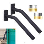 VANROUG Handrail for 1-2 Step Stairs, Wall Mount handrails for Outdoor Steps, Elderly Handicap Safety Grab Bar for Outdoor Garage Entry Steps Stair Interior Exterior Stairway(2 Pack)