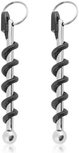 2pcs corkscrew porte - clés, clé de vin en acier inoxydable Mini petit porte - clés ouvre - vin bouteille de vin clé de vin multifonction ouvre - bouteille corkscrew ouvre - bouteille en verre