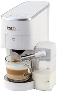 Ideal Brew Bella espresso Capsule Coffee Powder, maker, coffee machine for honey, 20 bars with frothing milk, Machine Espresso, cappuccino, latte Cafe Like at Home White