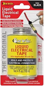 STAR BRITE Liquid Electrical Tape, Black - 4 OZ Can with Applicator Brush - Waterproof, UV-Resistant, Dielectric Sealant for Wires & Cables, Marine & Home Use (084104B)