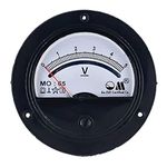 Om Meters MO-65 Round Moving Coil Analog Panel Meter 5V Voltmeter (Black) (80mm)