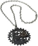 Forum Novelties Women's Steampunk Metal Gear Necklace - Black - Standard