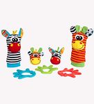 Rotho Babydesign Gift Set Jungle Friends, 7-piece, With Wrist and Ankle Rattles, From 0 Months, Multicoloured, 40190