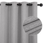 Deconovo 100% Blackout Curtains 2 Panels, Room Darkening 90 Inch Curtains, Noise Reducing Thermal Insulated Curtains, Top Grommet Window Panels for Bedroom, Living Room (Grey, 52x90 Inch)