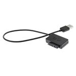 Generic USB 2.0 to 7+6 13Pin Slimline SATA Laptop CD/DVD ROM Optical Drive Adapter Cable Black/White