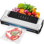 Bonsenkitchen Vacuum Sealer Machine, Precision-Compact 4-in-1 Food Sealer Machine, Multi-Functional Food Vacuum Sealer with & Accessory Hose, Bright Silver